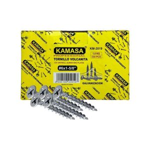 Tornillo volcanita 6 x 1-5/8" zincado · caja 1 kg (530 u.)