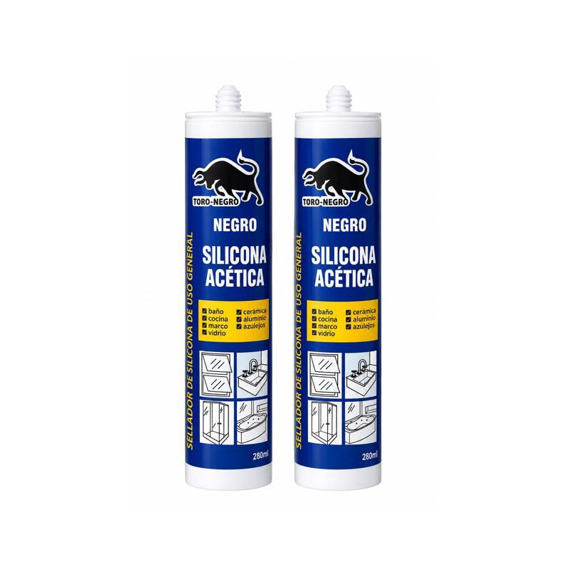 Silicona acética negra 280 ml